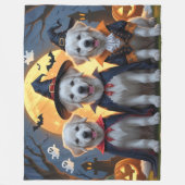 Great Pyrenäen Hunde Pumpkin Halloween Funny Fleecedecke (Vorderseite)