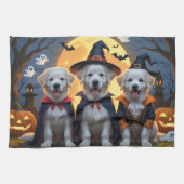 Great Pyrenäen Hunde Pumpkin Halloween Funny Geschirrtuch (Horizontal)