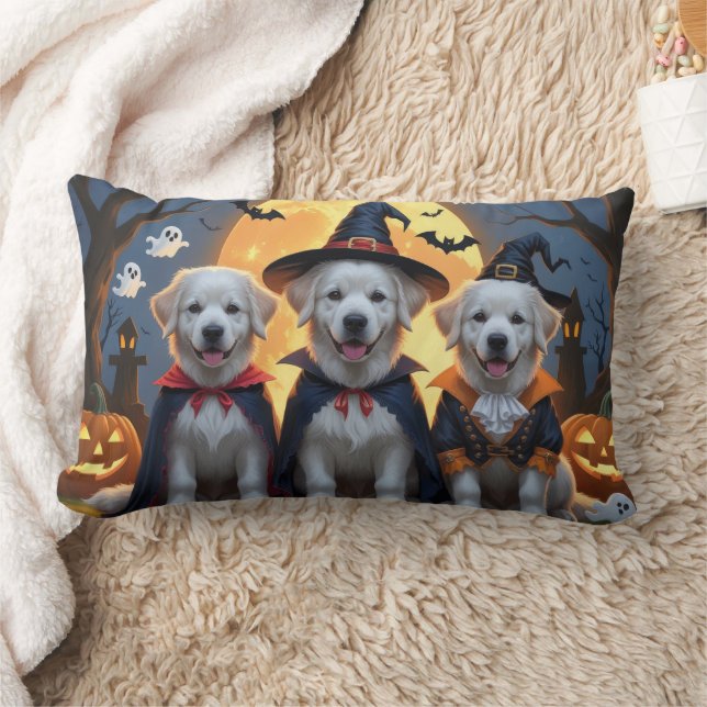 Great Pyrenäen Hunde Pumpkin Halloween Funny Lendenkissen (Decke)