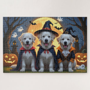 Great Pyrenäen Hunde Pumpkin Halloween Funny Puzzle