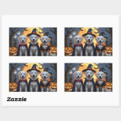 Great Pyrenäen Hunde Pumpkin Halloween Funny Rechteckiger Aufkleber (Blatt)