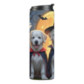 Great Pyrenäen Hunde Pumpkin Halloween Funny Thermosbecher (Nach links gedreht)
