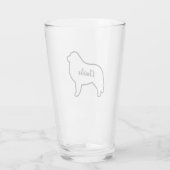 Great Pyrenäen Hunde Silhouette Kontur Personalisi Glas (Rückseite)