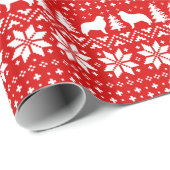 Great Pyrenäen Hunde Silhouetten Weihnachtsmuster Geschenkpapier (Rolleneckpunkt)