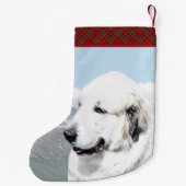 Great Pyrenäen Malerei - Original Hundekunst Kleiner Weihnachtsstrumpf (Rückseite)