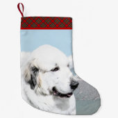Great Pyrenäen Malerei - Original Hundekunst Kleiner Weihnachtsstrumpf (Vorderseite)