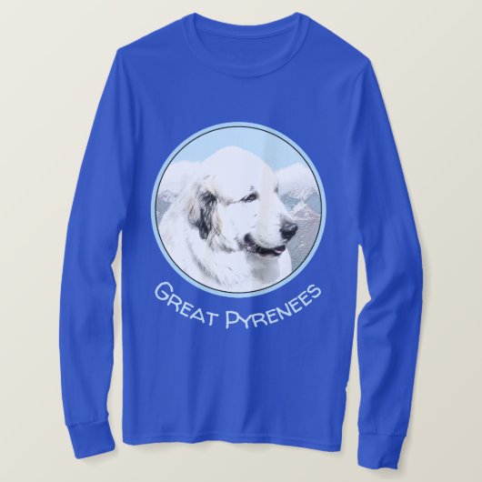 Great Pyrenäen Malerei - Original Hundekunst T-Shirt (Design vorne)