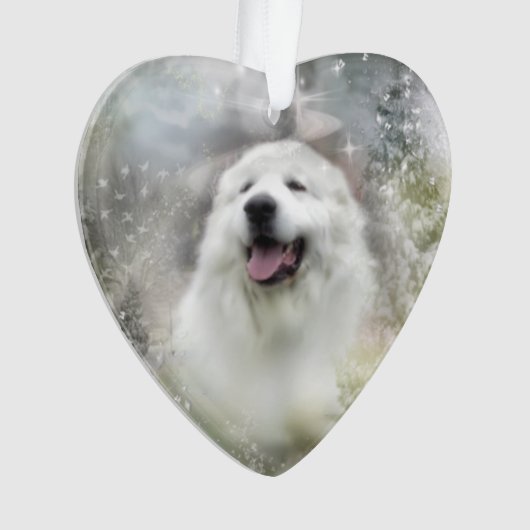 Great Pyrenäen Ornament - Winterdesign (Vorderseite)