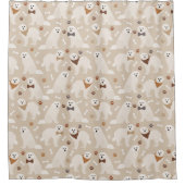 Great Pyrenäen Paws and Bones Duschvorhang (Vorderseite)