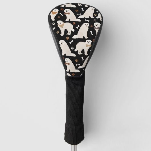 Great Pyrenäen Paws and Bones Golf Head Cover Headcover (Vorderseite)