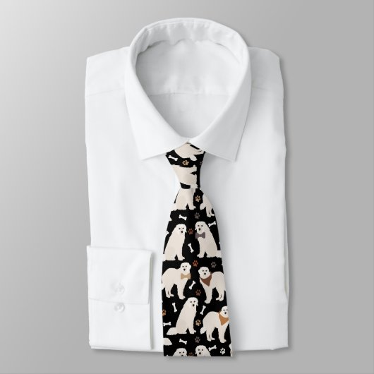 Great Pyrenäen Paws and Bones Neck Tie Krawatte (Gebunden)