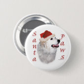 Great Pyrenäen Santa Paws Button (Vorne & Hinten)