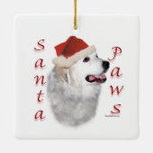 Great Pyrenäen Santa Paws Keramikornament (Rückseite)