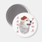 Great Pyrenäen Santa Paws Magnet (Vorderseite/Rückseite)