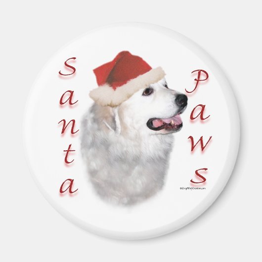 Great Pyrenäen Santa Paws Magnet (Vorne)