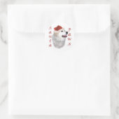 Great Pyrenäen Santa Paws Runder Aufkleber (Tasche)