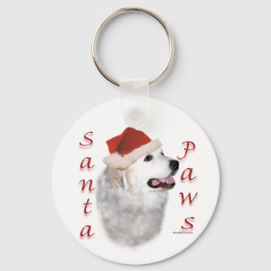 Great Pyrenäen Santa Paws Schlüsselanhänger