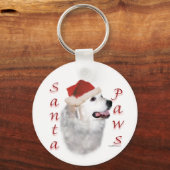 Great Pyrenäen Santa Paws Schlüsselanhänger (Rückseite)