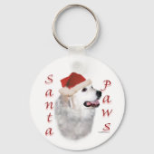 Great Pyrenäen Santa Paws Schlüsselanhänger (Rückseite)