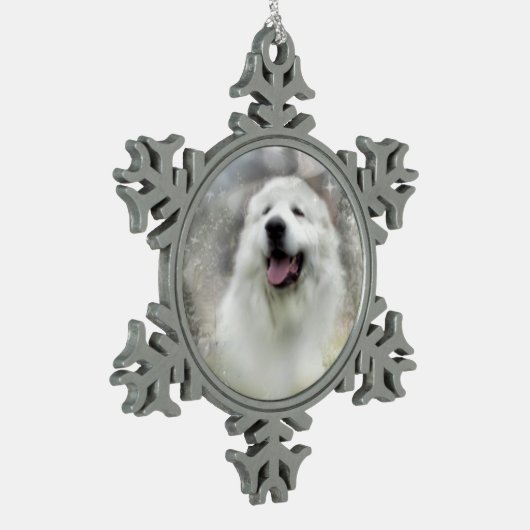 Great Pyrenäen Snowflake Ornament - Winterdesign (Links)