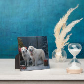 Great Pyrenäen Snowy Sleigh Weihnachtsdekor Fotoplatte (InSitu)