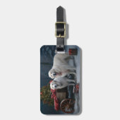 Great Pyrenäen Snowy Sleigh Weihnachtsdekor Gepäckanhänger (Vorderseite vertikal)