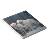 Great Pyrenäen Snowy Sleigh Weihnachtsdekor Notizblock (angewinkelt)