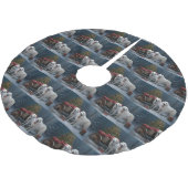 Great Pyrenäen Snowy Sleigh Weihnachtsdekor Polyester Weihnachtsbaumdecke (Schrägansicht)