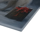 Great Pyrenäen Snowy Sleigh Weihnachtsdekor Schneidebrett (Ecke)