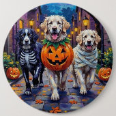 Great Pyrenäen Trick-or-Treating Halloween-Kostüm Button (Vorderseite)