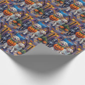 Great Pyrenäen Trick-or-Treating Halloween-Kostüm Geschenkpapier (Ecke)