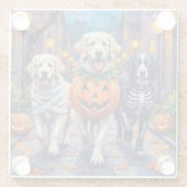 Great Pyrenäen Trick-or-Treating Halloween-Kostüm Glasuntersetzer (Rückseite)
