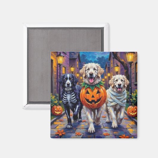 Great Pyrenäen Trick-or-Treating Halloween-Kostüm Magnet (Vorderseite/Rückseite)