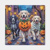 Great Pyrenäen Trick-or-Treating Halloween-Kostüm Magnet (Vorne)