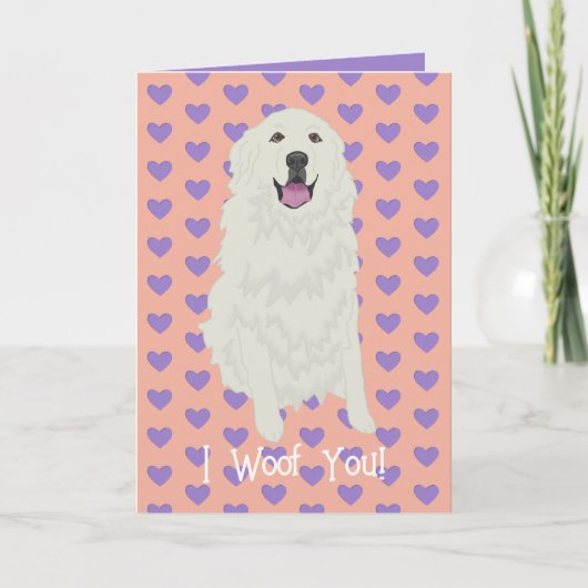 Great Pyrenäen Valentinstag Dankeskarte (Vorderseite)