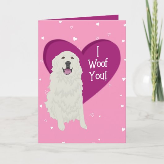 Great Pyrenäen Valentinstag Dankeskarte (Vorderseite)