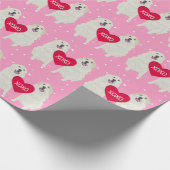 Great Pyrenäen Valentinstag Geschenkpapier (Ecke)