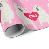 Great Pyrenäen Valentinstag Geschenkpapier (Rolleneckpunkt)