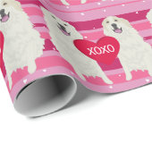 Great Pyrenäen Valentinstag Geschenkpapier (Rolleneckpunkt)