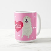 Great Pyrenäen Valentinstag Kaffeetasse (VorderseiteRechts)