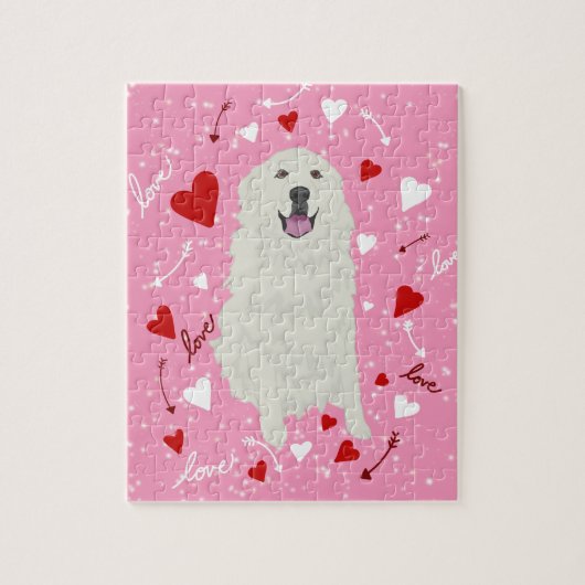 Great Pyrenäen Valentinstag Puzzle (Vertikal)