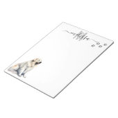 Great Pyrenäen Wasserfarbe Monogramm Personalisier Notizblock (angewinkelt)