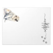 Great Pyrenäen Wasserfarbe Monogramm Personalisier Notizblock (Vorderseite)