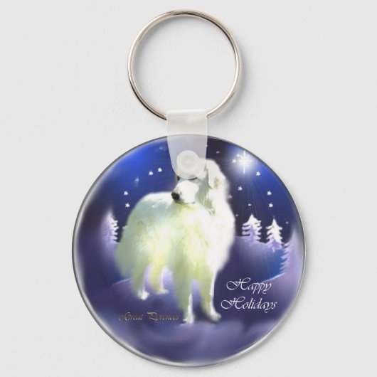 Great Pyrenäen Weihnachtsgeschenke Schlüsselanhänger (Vorderseite)