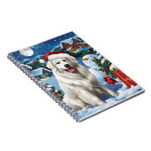 Great Pyrenäen Winter Wunderland Weihnachtsfreuden Notizblock (Rechte Seite)