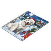 Great Pyrenäen Winter Wunderland Weihnachtsfreuden Notizblock (Linke Seite)