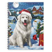 Great Pyrenäen Winter Wunderland Weihnachtsfreuden Notizblock (Vorderseite)