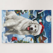 Great Pyrenäen Winter Wunderland Weihnachtsfreuden Puzzle (Horizontal)