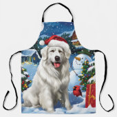 Great Pyrenäen Winter Wunderland Weihnachtsfreuden Schürze (Vorderseite)