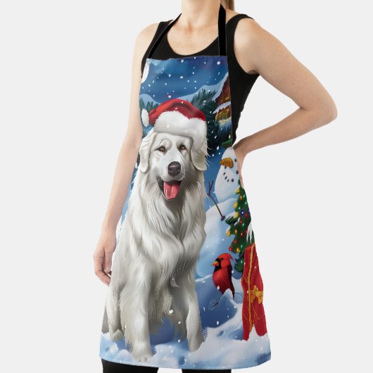 Great Pyrenäen Winter Wunderland Weihnachtsfreuden Schürze (InSitu)